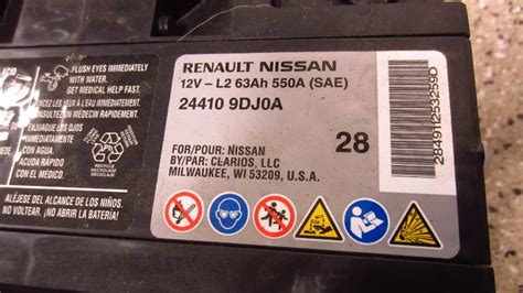Group H5 BATTER. . Renault nissan battery 24410 9dj0a
